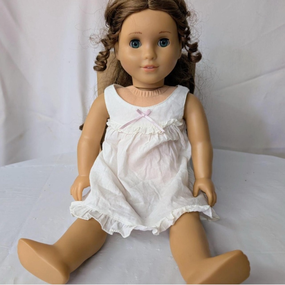Doll with White Dress and Brown Hair